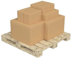 caja de entrega en un palé